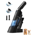 Aspiron Cordless Handheld Vacuum, 24KPA Powerful Car Vacuum, 2-Speed, 2 Charging Methods, Wireless Charger, Ergonomic Handle, Portable Rechargeable Vacuum Cleaner for Car, Home, Black Grey