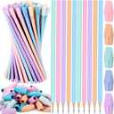 ReliThick 100 Pcs Pastel #2 HB Pencils with Erasers Caps Set, 50 Macaron Unsharpened Pencils Bulk and 50 Matching Top Erasers for Back to School Teacher Classrooms Writing Drawing Reward Supplies