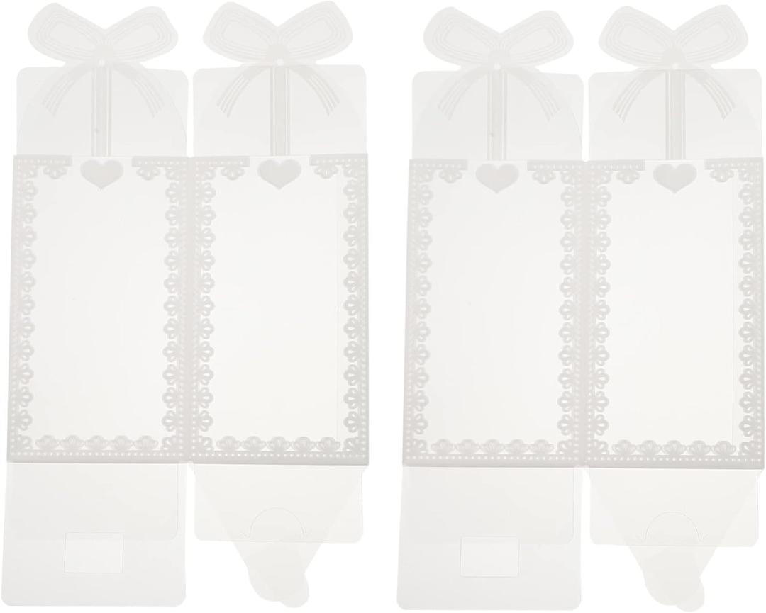 Ipetboom 50pcs Pvc Candy Boxes Bowknot Food-grade Party Packaging Supplies for Weddings Birthdays and Events