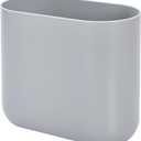 iDesign Small Slim Plastic Bathroom Trash Can, Garbage Can for Bedroom, Office, Desk, Dorm, Gray