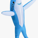 Shark Costume for Kids with Height 4'3''-4'11'' Tall, Cute Inflatable Costume Funny Halloween Costumes for Party, Event, Gift