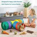 Mechpia Rabbit Toys, Bunny Tunnels and Tubes with Chew Toys for Grinding Teeth Apple Sticks Bamboo Carrot Loofah and Grass Ball for Rabbit Guinea Pig Chinchilla Ferret Rat