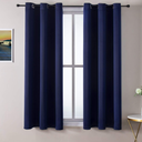 ChrisDowa Grommet Blackout Curtains for Bedroom and Living Room - 2 Panels Set Thermal Insulated Room Darkening Curtains (Navy Blue, 38W x 54L)