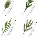 40PCS Artificial Pine Branches Assorted Real Touch Christmas Greenery Stems Faux Norfolk Pine Picks Evergreen Cedar Leave Tree Sprigs for Vase Filler Crafts Wreath Garland Home Holiday Decor (Green)