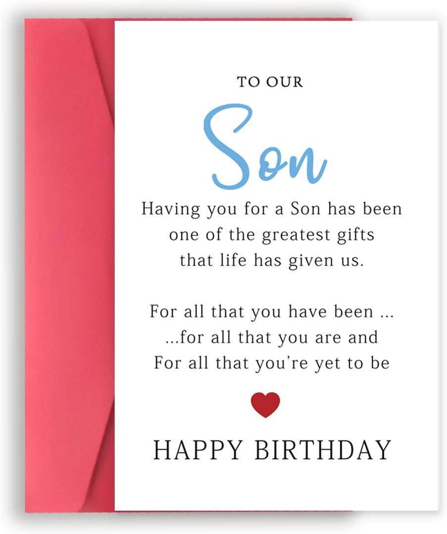 2 x Asmallgf Happy Birthday Card for Son, Sweet Bday Gifts from Mom Dad, Funny Bday Card for Son Adult, Naughty Birthday Gift Idea for Young Boys