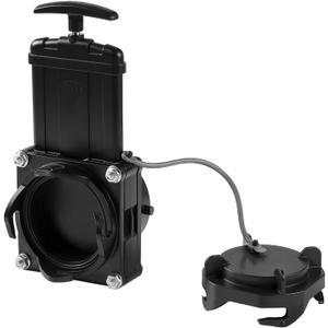 Short Bayonet Hook Twist-On Waste Valve RV Gate Valve Compatible with Most Brands of Bayonet/Lug Adapter UV-Resistant (1Pack) Black (8050)