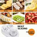 3-In-1egg Slicer For Hard Boiled Eggs,Stainless Heavy Duty Steel Egg Slicer Kitchen Gadget, Fit Strawberry,Apple,Banana,Cherry,Tomato,White