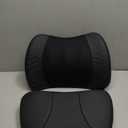 Lofty Aim Lumbar Support Pillow for Car, Memory Foam Lumbar Pillow for Lower Back Pain Relief - Back Cushion for Driving, Chair Support for Car Office Chair, Wheelchair - Black(2 Pack)