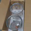 2 Pack 1.5 Gallon Drink dispenser with StandGlass Beverage Dispenser With Wood Stand, 18/8 Stainless Steel Spigot and Labels Large Water Drink Dispensers for Parties, Lemonade,Juice, Tea