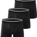 Incontinence Underwear for Men High Absorbency, Washable and Reusable Leakproof Underwear, Bladder Leak Cotton Boxers Briefs 3 Pack (Black, Large)