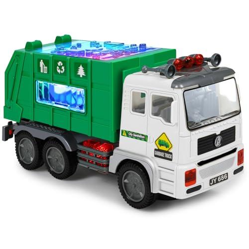 choopheme Garbage Truck Toys with Music 4D Led Light Automatic Bump Light up Toys Garbage Truck Engine Push Car Toy Vehicle Trash Truck for Toddler Kids Toy 3 4 5 Year Old Up Boy Girl Birthday Gift