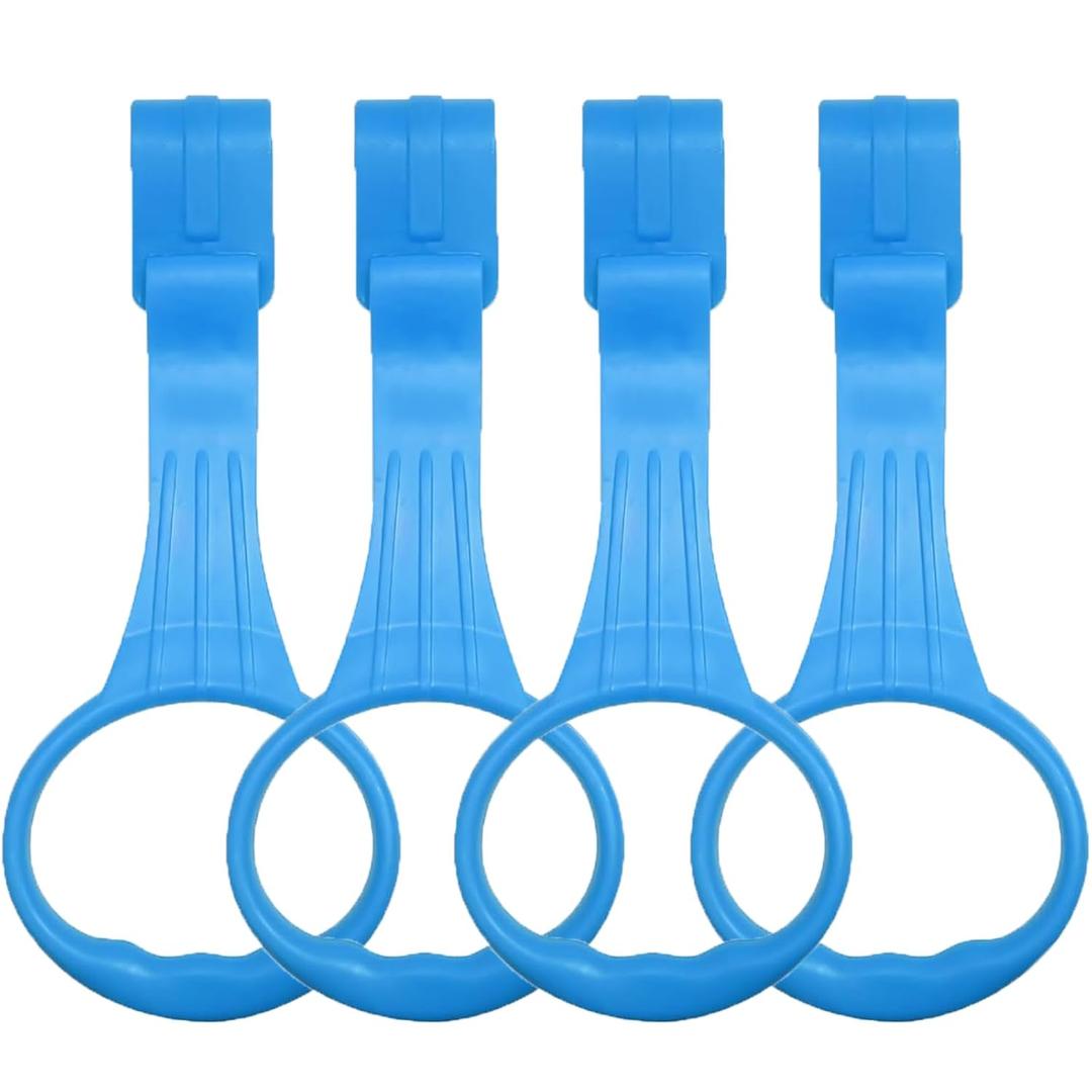 4Pcs Baby Playpen Pull up Rings, Pull up Rings for Play Pen, Playpen Accessories for Help Stand Up Walking Training Tool Newborn (Blue)