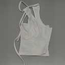 SOLY HUX Women's Tops Halter Sleeveless Backless Cut Out Slim Fit Crop Tank Top Pure White Medium