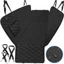 BeneathYourFeet Dog Seat Cover (54" W x 56" L, Black) Scratch Prevention Dog Car Seat Cover for Back Seat Waterproof Dog Hammock for Car Car Seat Covers for Dogs