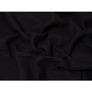 Medium Cotton Waffle Fabric Black - per Meter 46X68