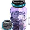 Large Piggy Bank for Adults Kids, Vcertcpl Digital Coin Counting Bank with 1.8L Capacity, Great Coin Bank Money Jar for Adults Kids with Saving Goals, Bank for All US Coins (Purple B)