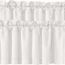 H.VERSAILTEX Blackout Kitchen Curtain Valances,Short Window Valance Curtains for Living Room/Bedroom/Bathroom Privacy Decorative Rod Pocket2 Panels52" W x 18" L, Solid in Ivory