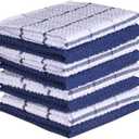 AMOUR INFINI Cotton Kitchen Dish Cloths Set of 8  Highly Absorbent, Super Soft Premium Terry Cleaning Cloth (12"x12" Inch) Premium Dishcloths for Washing Dishes (Blue)