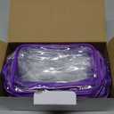 YedsIntu 16 Pieces Clear Makeup Bag PVC Zippered Clear Toiletry Carry Pouch Portable Cosmetics Bag Waterproof Makeup Bag Vinyl Plastic Organizer Case for Travel Vacation Bathroom (Purple-M)