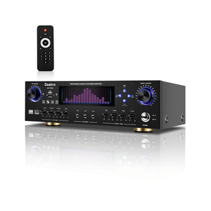 AV-735A 600W 5.1 Channel Home Theater Stereo Receiver,Wireless Home Audio Amplifier System,Digital Stereo Receiver/Amp System w/ 3 Mic in Echo/BT/USB/SD/RCA/LED/Opt/Coax for Home/Studio