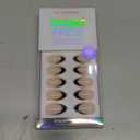 BTArtbox French Tip Press On Nails, Almond, Supremely Fit, Natural, Reusable Short Glue/Stick On Nails for Women Gift in 16 Sizes, Black French, 32 Fake Nails Kit