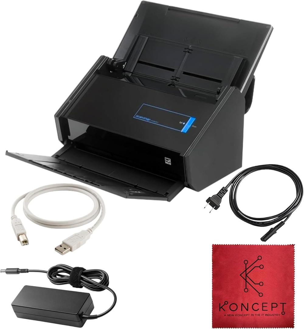 IX500 Fujitsu Scansnap Receipt Scanner for Mac & PC - USB High Speed Cloud Enabled Document, Photo Scanners - ADF with Duplex Scanning - Comes with 16v, USB 3.0 Cable 