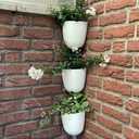 ORIMERC 4 Pack Corner Wall Mounted Hanging Planter Self Watering Triangle Plastic Flower Pot Decorative Modern Plant Vase Container Holder for Succulent Indoor Outdoor Home Office Dcor White