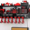 32.44 Large Power Tool Organizer Wall Mount, Tool Rack with 8 Drill Holders, 3 Layers Large Capacity Power Tool Rack, Tool Room Storage Ideal for Garage