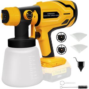 Cordless Paint Sprayer for DEWALT 20V Max Battery, Paint Sprayers for Home Interior Airless Electric HVLP, for Furniture, Walls, Cabinets, Fences, Doors, etc.(Battery NOT Included) (156AD-1)