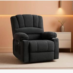 Dark Grey Power Lift Recliner With Massage And USB Charging, Medium-Regular, Reclines Up To 140°, 38.2"D x 41.7"W x 43.7"H