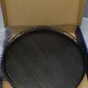 12" Oak Bathroom Vanity Tray Turntable for Perfume Candle, Round Wooden Decorative Tray for Kitchen Sink Countertop Organizer, Bathroom Counter Organizer for Skincare Makeup, Farmhouse Black Gold