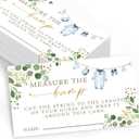 Whaline Baby Shower Games 50Pcs Eucalyptus Leaves Measure The Baby Bump Cards with Sign How Big is Mommy's Belly Game Cards for Party Favor Supplies