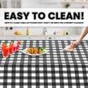 Grandipity Black Gingham Checkered Plastic Table Cloth Disposable (6 Pk) 54in x 108in Plastic Tablecloths for Rectangle Tables - Premium Party Table Cloths Disposable for 6ft to 8ft Rectangle Tables