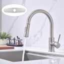 Kitchen Faucet with Pull Down Sprayer SUS304 Stainless Steel High Arc Brushed Nickel Pull Out Kitchen Sink Faucets Utility Laundry Farmhouse Camper Rv Modern for 1 or 3 Hole Sink, KF1-BN