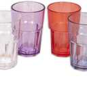 Unbreakable Premium Tumbler Drinking Glasses Polycarbonate Plastic Glassware 6 Assorted Colors Dishwasher Safe Highball Cup Set of 6 (10.1 Oz)