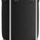 SONGMICS Laundry Basket with Wheels, Rolling Laundry Hamper, 18.5 Gal., Round Laundry Cart with Steel Frame and Removable Bag, 4 Casters and 2 Brakes, Black and Silver URLS006B01