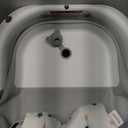 MoreFeel Collapsible Baby Bathtub for Newborn with Thermometer & 1 Hooded Towel & 1 Soft Floating Cushion,Portable Travel Bathtub with Drain Hole, Durable Foldable Baby Tubs for Infants to Toddler (Grey)