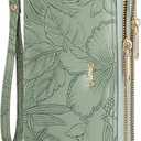 Wallet for Women Clutch Double Zip Around Credit Card Holder Leather Women's Wallet Large Capacity (1A-Green)