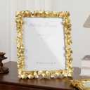 8x10 Picture Frame Gold Picture Frames, Vintage Ornate Frame Leaf Textured Hand-Crafted Resin with Glass Front, Antique Photo Frame for Wall Hanging and Tabletop Display, Retro Design Home Decor