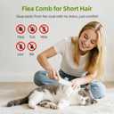 2 Pcs Self-Cleaning Flea Comb for Cats  Dual-Tooth and Gentle Cat Comb for Long and Short Hair  Ergonomic Zen Brush for Healthier Cats and Cleaner Homes (White)