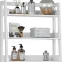 UTEX Bathroom Wall Shelf, Over Toilet Storage Shelf Organizer, 3-Tier Wall Mount Shelf Rack with Hook, White