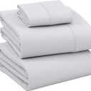 RUVANTI 100% Cotton Twin XL Sheet Sets, 3 Pieces, Soft & Breathable Percale Weave Bedding, Deep Pocket 16", Hotel Standard, Crisp Cool Feel, Durable, Perfect Size Dyed Sheets, Quiet Gray