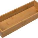 Bamboo Drawer Organizer - Kitchen Drawer Utensil Organizer Office Supplies Desk Organizer Makeup Silverware Tray Flatware Organization 12"*4"*2"