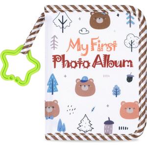 Baby's My First Family Album Soft Photo Cloth Book Forest Bear My First Book of Photos Bear Themed Baby Memory Album Gift Holds 4x6 Pictures for Babies Newborn Toddler & Kids Baby Shower
