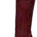 VOMIRA Knee High Cowboy Boots for Women Pointed Toe Chunky High Heels Pull-on Embroidered Boots Western Boots Wide Calf Cowgirl Boots Size 9