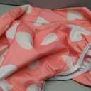 Valentines Day Round Fitted Tablecloth with Elastic Edge,Water-Resistant Wipeable Pink White Love Heart Valentine's Day Table Cover for 40-44" Stretch Table Cloth for Dinner Indoor Outdoor Party