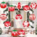 Jetec 12 Pcs Christmas Inflatable Balls 9 Inch Large Christmas Outdoor Ornaments Xmas Hanging Decorations for Winter Holiday Outside Tree Yard Pathway Dooryard Porch Lawn Decor(9 Inch,Retro)