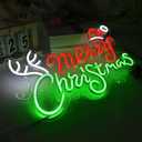 Britrio Merry Christmas Neon Sign LED Neon Light Wall Decoration for Bedroom Holiday Christmas Party Business Store Window Home Decor Hanging Ornament Xmas Gift Indoor 5V USB 15.75”