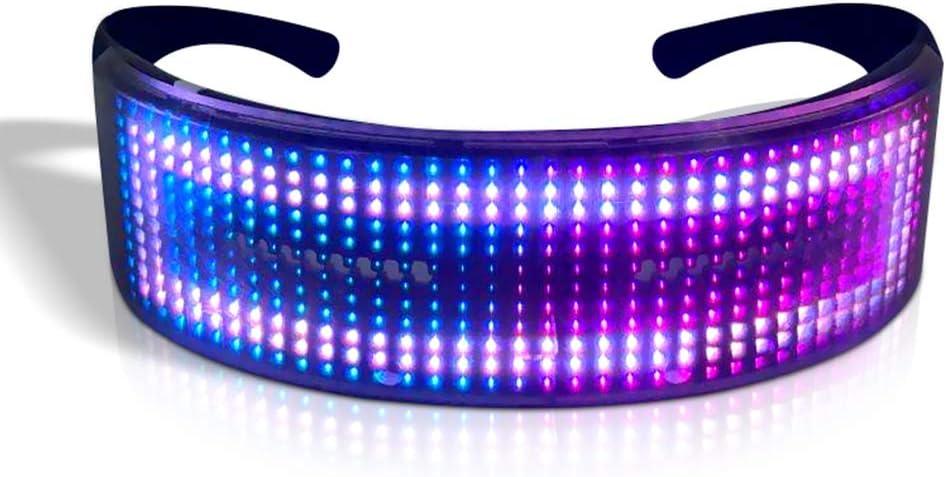 Customizable LED Glasses, Bluetooth Light up Glasses for Raves, Festivals, Birthday