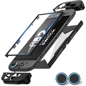 Protective Case for Nintendo Switch 2, Full Protection Switch 2 Cover, [Military-Grade Protection],TPU Shock-Absorption and Anti-Scratch withBult-in Screen Protector& 2 X Thumb Grip